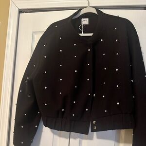 Zara black rhinestone jacket